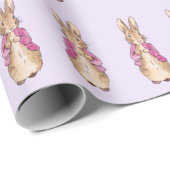 Papier Cadeau Lapin classique en veste rose (Coin rond)