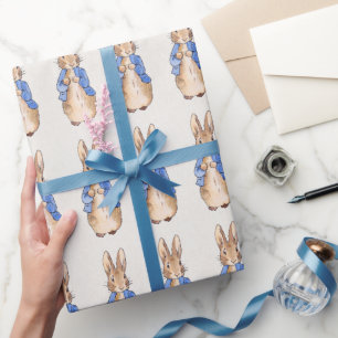 Papier Cadeau Lapin classique portant une veste bleue