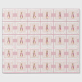 Papier Cadeau Lapin classique veste rose (Plat)