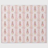 Papier Cadeau Lapin classique veste rose (Plat)