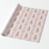 Papier Cadeau Lapin classique veste rose (Déroulé)