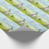 Papier Cadeau Lapin d'anniversaire (Coin)