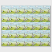 Papier Cadeau Lapin d'anniversaire (Plat)