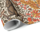 Papier Cadeau Lapin d'automne sur blanc (Coin rond)