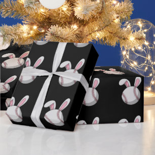 Papier Cadeau Lapin de baseball de Pâques aux oreilles de lapin