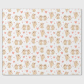 Papier Cadeau Lapin de la Saint Valentin (Plat)