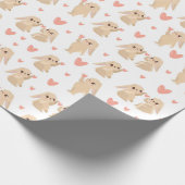 Papier Cadeau Lapin de la Saint Valentin (Coin)