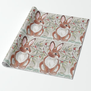 Papier Cadeau Lapin de Noël Lapin Hiver Enveloppe cadeau de nei