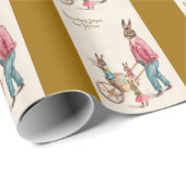 Papier Cadeau lapin de pâques (Coin rond)