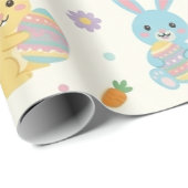 Papier Cadeau Lapin de Pâques (Coin rond)