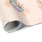 Papier Cadeau Lapin de Pâques (Coin rond)