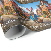 Papier Cadeau Lapin de Pâques (Coin rond)