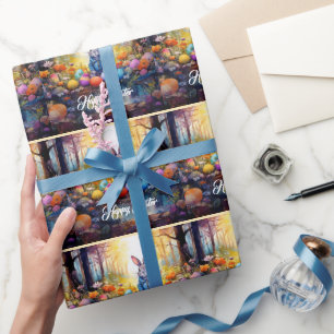 Papier Cadeau Lapin de Pâques