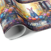 Papier Cadeau Lapin de Pâques (Coin rond)