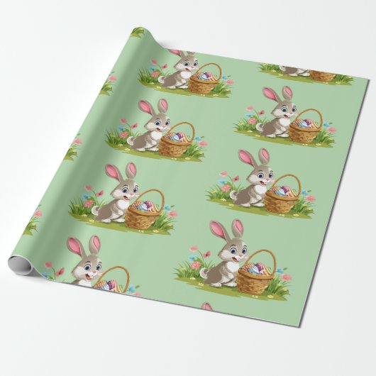 Papier Cadeau lapin de Pâques (Déroulé)