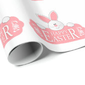 Papier Cadeau Lapin de Pâques (Coin rond)