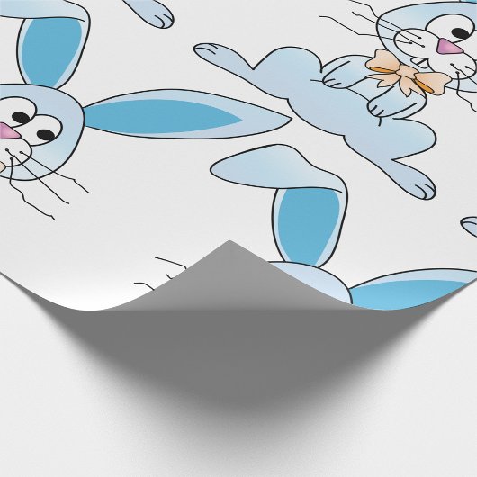 Papier Cadeau Lapin De Pâques Avec Cravate De Bow