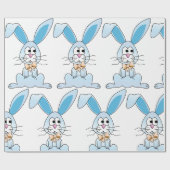 Papier Cadeau Lapin de Pâques avec un nœud papillon (Plat)