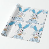 Papier Cadeau Lapin de Pâques avec un nœud papillon (Déroulé)