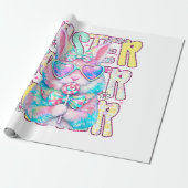 Papier Cadeau Lapin de Pâques Coquette Arc Préppy Jour de Pâques (Déroulé)