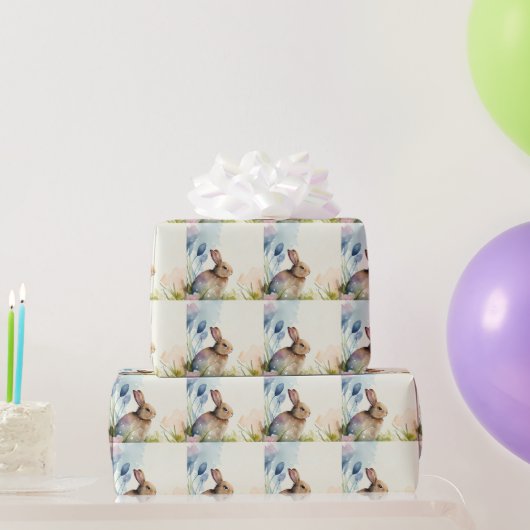 Papier Cadeau lapin de Pâques dans le jardin (Cadeaux de fête)