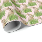 Papier Cadeau Lapin De Pâques Dans L'Herbe (Coin rond)