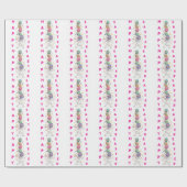 Papier Cadeau Lapin de Pâques drôle brodé (Plat)