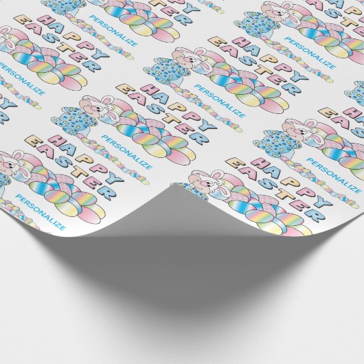 Papier Cadeau Lapin de Pâques et Œufs - (Coin)