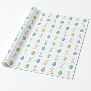 Papier Cadeau Lapin de Pâques et oeufs de Pâques