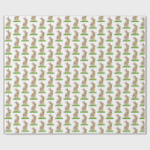 Papier Cadeau Lapin de Pâques et oeufs sur blanc (Plat)