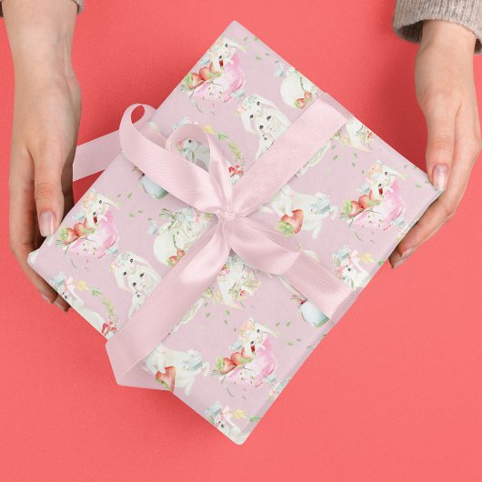 Papier Cadeau Lapin de Pâques Lapins Mignons Imprimé