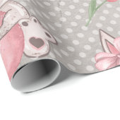 Papier Cadeau Lapin de Pâques mignon (Coin rond)