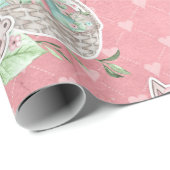 Papier Cadeau Lapin de Pâques mignon d'amour (Coin rond)