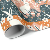 Papier Cadeau Lapin de Pâques moderne (Coin rond)