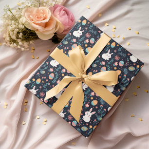 Papier Cadeau Lapin de Pâques Motif de Printemps