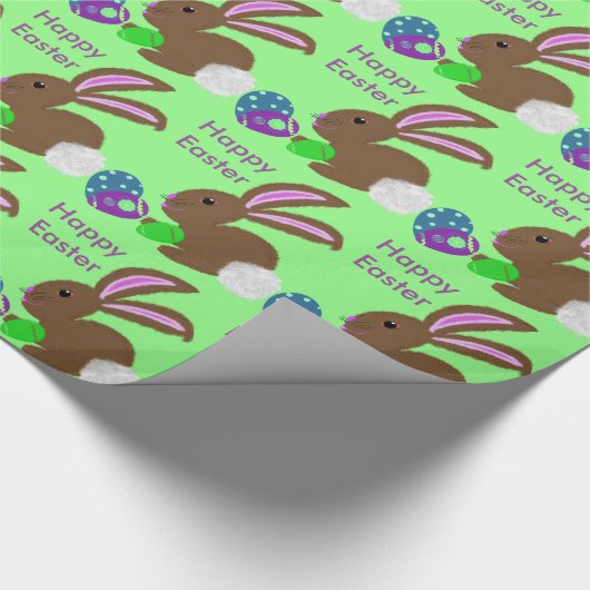 Papier Cadeau Lapin de Pâques Oeufs décorés (Coin)
