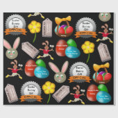 Papier Cadeau Lapin de Pâques officiel avec nom/emplacement (Plat)