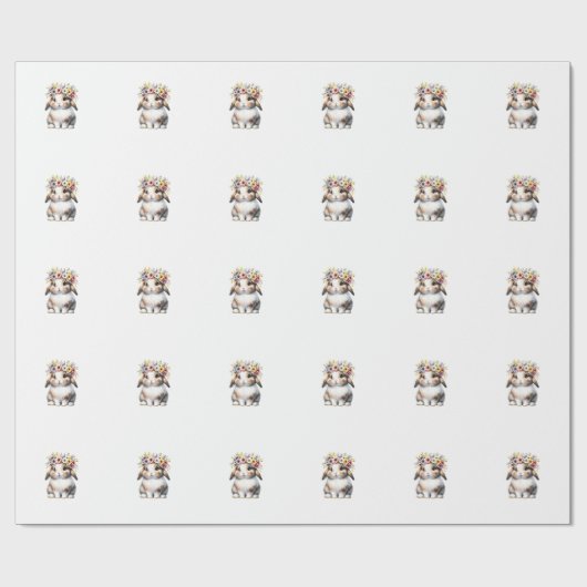 Papier Cadeau Lapin de Pâques pour femmes filles - Fleur de Lapi (Plat)