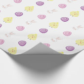 Papier Cadeau Lapin de Pâques, poussins et oeufs de Pâques (Coin)