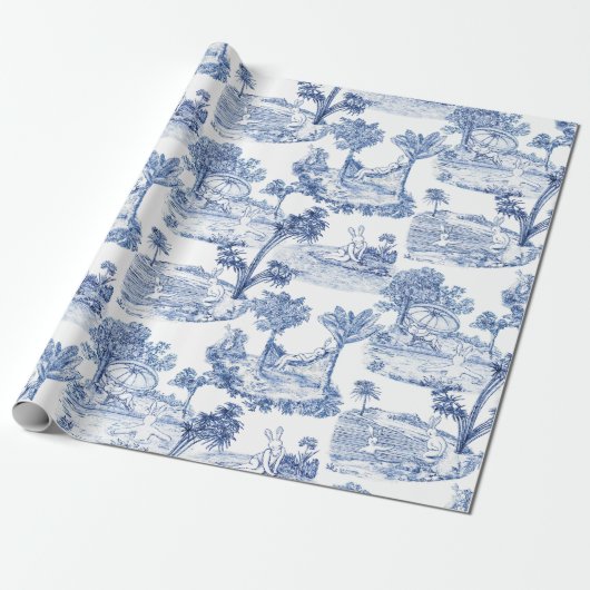 Papier Cadeau Lapin de Pâques Toile (Déroulé)