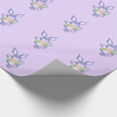 Papier Cadeau Lapin de Pâques violet dansant (Coin)