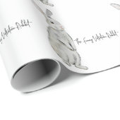 Papier Cadeau Lapin de velours drôle (Coin rond)