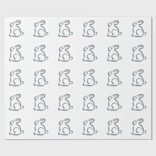 Papier Cadeau Lapin d'Outlne (Plat)