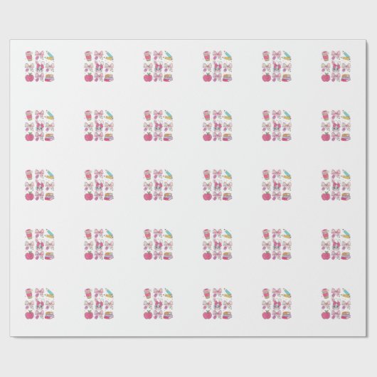 Papier Cadeau Lapin Drôle Coquette Nœud Lapin Professeur Pâques (Plat)