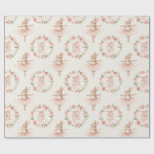 Papier Cadeau lapin et fleurs de ballerine mignonette (Plat)