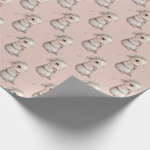 Papier Cadeau Lapin Fille Sur PInk (Coin)