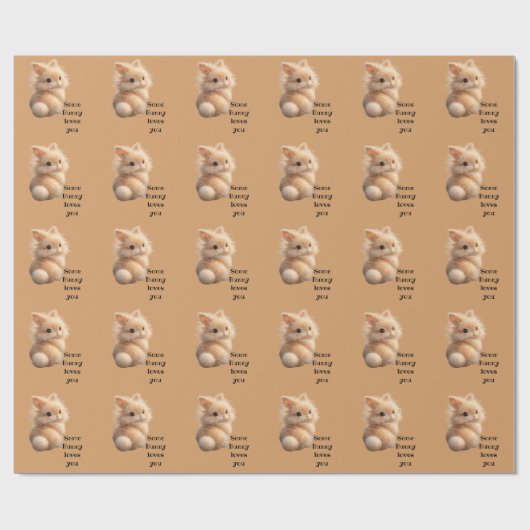 Papier Cadeau Lapin flou : Certains lapins t'aiment (Plat)