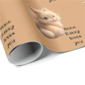 Papier Cadeau Lapin flou : Certains lapins t'aiment (Coin rond)