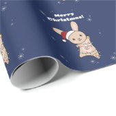 Papier Cadeau Lapin Joyeux Noël Animaux d'hiver Lapins Enveloppe (Coin rond)