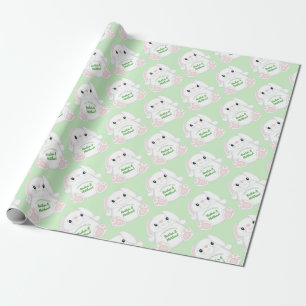 Papier Cadeau Lapin Lapin Baby shower Vert